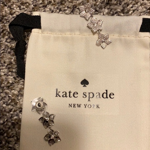 Kate Spade Crystal Pave Bloom Linear Drop Earrings - Picture 3 of 3